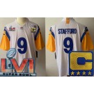 Youth Los Angeles Rams #9 Matthew Stafford Limited White C Patch Alternate 2022 Super Bowl LVI Vapor Jersey