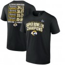 Youth Los Angeles Rams Black Super Bowl LVI Champions Schedule T-Shirt