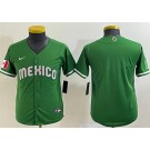 Youth Mexico Blank Green 2023 World Baseball Classic Cool Base Jersey