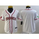Youth Mexico Blank White 2023 World Baseball Classic Cool Base Jersey