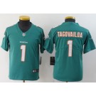 Youth Miami Dolphins #1 Tua Tagovailoa Limited Aqua Vapor Untouchable Jersey
