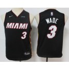 Youth Miami Heat #3 Dwyane Wade Black Icon Sponsor Swingman Jersey
