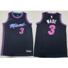 Youth Miami Heat #3 Dwyane Wade Black Pink City Icon Swingman Jersey