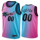 Youth Miami Heat Customized Pink Blue 2021 City Stitched Swingman Jersey