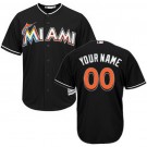 Youth Miami Marlins Customized Black Cool Base Jersey