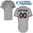 Youth Miami Marlins Customized Gray Cool Base Jersey