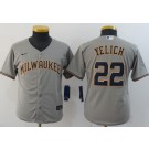 Youth Milwaukee Brewers #22 Christian Yelich Gray 2020 Cool Base Jersey