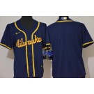 Youth Milwaukee Brewers Blank Navy Alternate Cool Base Jersey