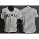 Youth Milwaukee Brewers Blank White Cool Base Jersey