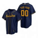 Youth Milwaukee Brewers Customized Navy Alternate 2020 Cool Base Jersey