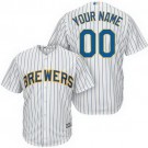 Youth Milwaukee Brewers Customized White Stripes Cool Base Jersey