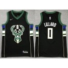 Youth Milwaukee Bucks #0 Damian Lillard Black Icon Swingman Jersey