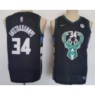 Youth Milwaukee Bucks #34 Giannis Antetokounmpo Black Icon Sponsor Swingman Jersey