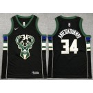 Youth Milwaukee Bucks #34 Giannis Antetokounmpo Black Icon Swingman Jersey