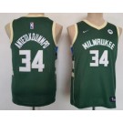 Youth Milwaukee Bucks #34 Giannis Antetokounmpo Green Icon Sponsor Swingman Jersey