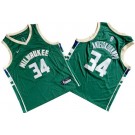 Youth Milwaukee Bucks #34 Giannis Antetokounmpo Green Icon Swingman Jersey