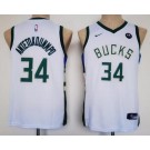 Youth Milwaukee Bucks #34 Giannis Antetokounmpo White Icon Sponsor Swingman Jersey
