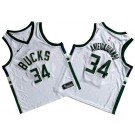 Youth Milwaukee Bucks #34 Giannis Antetokounmpo White Icon Swingman Jersey