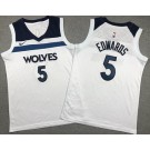 Youth Minnesota Timberwolves #5 Anthony Edwards White Icon Swingman Jersey