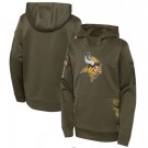 Youth Minnesota Vikings Olive 2022 Salute To Service Performance Pullover Hoodie