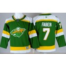 Youth Minnesota Wild #7 Brock Faber Green Alternate Authentic Jersey