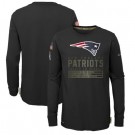 Youth New England Patriots Black 2020 Salute To Service Long Sleeves T Shirt