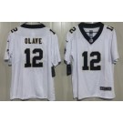 Youth New Orleans Saints #12 Chris Olave Limited White Vapor Jersey