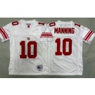 Youth New York Giants #10 Eli Manning White Throwback Jersey
