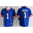 Youth New York Giants #1 Malik Nabers Limited Blue Classic Vapor Jersey