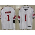 Youth New York Giants #1 Malik Nabers Limited White Vapor Jersey