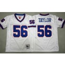 Youth New York Giants #56 Lawrence Taylor White Throwback Jersey