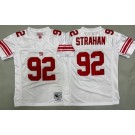 Youth New York Giants #92 Michael Strahan White Throwback Jersey