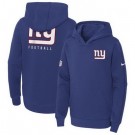 Youth New York Giants Blue Sideline Club Fleece Pullover Hoodie