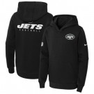 Youth New York Jets Black Sideline Club Fleece Pullover Hoodie