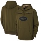 Youth New York Jets Olive Salute To Service Printed Pullover Hoodie