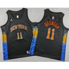 Youth New York Knicks #11 Jalen Brunson Black 2025 Statement Swingman Jersey