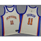 Youth New York Knicks #11 Jalen Brunson Cream 2025 City Swingman Jersey