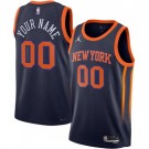 Youth New York Knicks Customized Navy 2022 Statement Icon Swingman Jersey