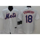 Youth New York Mets #18 Darryl Strawberry White Stripes 2020 Cool Base Jersey