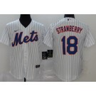 Youth New York Mets #18 Darryl Strawberry White Stripes 2020 Cool Base Jersey