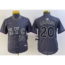 Youth New York Mets #20 Pete Alonso Gray 2024 City Connect Player Number Cool Base Jersey
