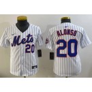Youth New York Mets #20 Pete Alonso White Limited Jersey