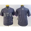 Youth New York Mets Blank Gray 2024 City Connect Cool Base Jersey