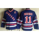 Youth New York Rangers #11 Mark Messier Blue Throwback Jersey