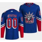Youth New York Rangers Customized Blue 2022 Reverse Retro Authentic Jersey