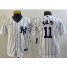 Youth New York Yankees #11 Anthony Volpe White Player Name Cool Base Jersey