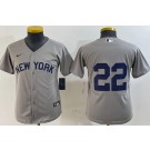 Youth New York Yankees #22 Juan Soto Gray Field of Dreams Cool Base Jersey