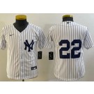 Youth New York Yankees #22 Juan Soto White Cool base Jersey