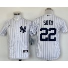 Youth New York Yankees #22 Juan Soto White Player Name Cool base Jersey