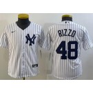 Youth New York Yankees #48 Anthony Rizzo White Player Name Cool Base Jersey